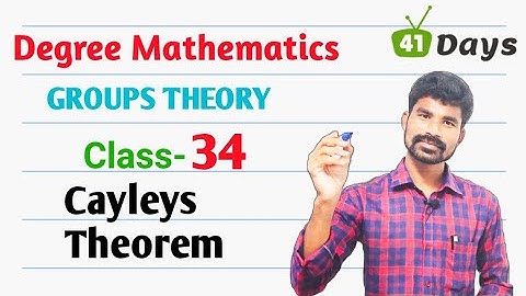 Group Theory ll Class -34 ll   Calyleys Theorem ll  Degree Mathematics in Telugu