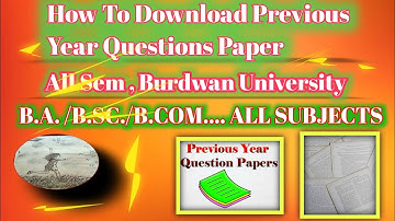 How To download B.Sc. Questions Paper In PDF || (#BurdwanUniversity😍🥰)