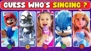 GUESS MEME & WHO'S SINGING 🎤🎵 🔥 | Super Mario, Princess Peach, Sonic, Diana, Crazy Frog