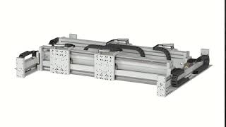 XY multiple gantry with multiple carrier - LinMot