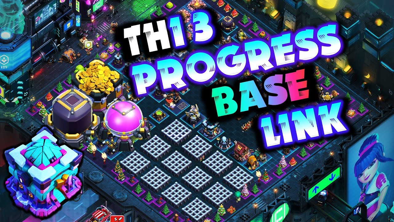 Interactive Walkthrough! TH13 Progress Base and Showcase Base with Link! COC TH13 Funny Troll Base