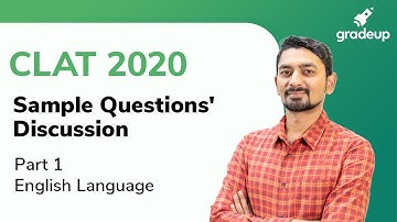 CLAT 2020 | Sample Questions Discussion | Part 1 | English language | Gradeup