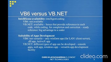 CHRIS M JAYACHANDRAN E-CONTENT  VBNET AND VB6 DIFFERENCES