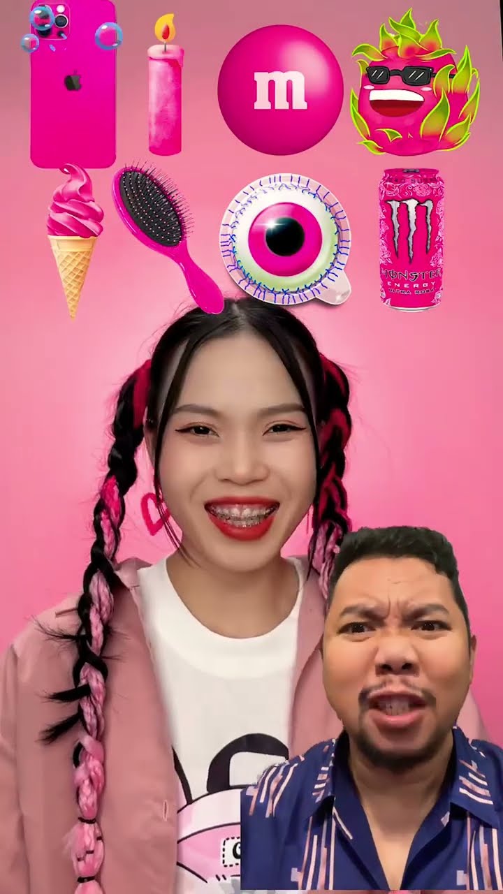 MAKAN KUE ANEH SERBA PINK!!!?? #eating #funny #emojichallenge #food #viralvideo