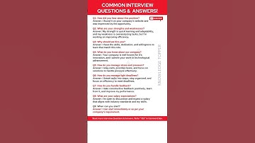 9 Most Common Job Interview Questions and Answers