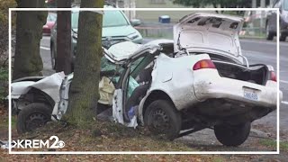 One person dead after single-car crash on Spokane's lower South Hill
