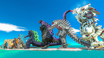 EVOLUTION of MECHAGODZILLA KIRYU Size Comparison VS Team GIGAN + DESTOROYAH + KING KONG - ARBS