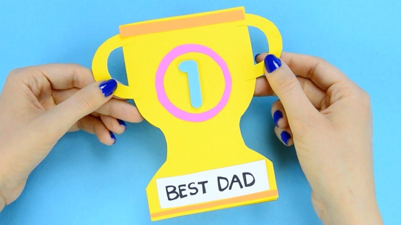 how-to-make-father-s-day-trophy-card-paper-crafts-for-kids-youtube