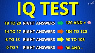 INTELLIGENCE Test QUESTIONS and ANSWERS Free IQ Test with RESULTS
