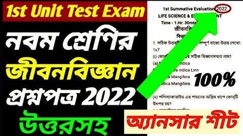Class 9 Life Science First Unit Test Question Paper 2022/Class 9 Life Science First Unit Test Exam