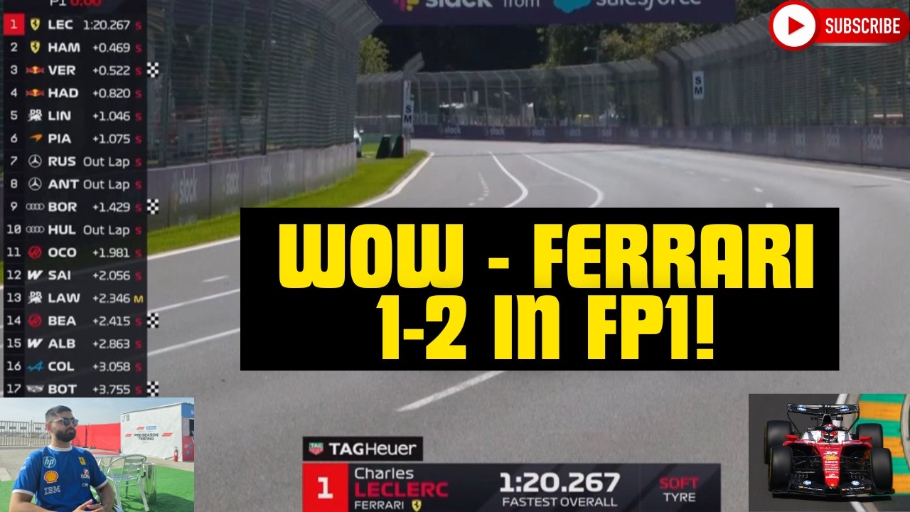 F1 Australian Grand Prix Practice 1 - Charles Leclerc FASTEST! Lewis Hamilton SECOND! Ferrari 1-2!