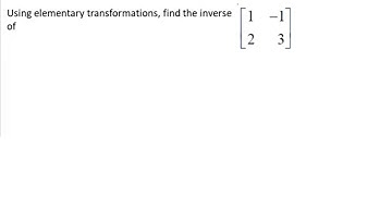Inverse of a Matrix by Elementary Column Operation Q01 | Class 12th [Hindi]