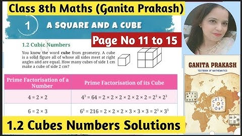 Ncert Class -8th Maths Ganita Prakash Chapter -1| A Square And A Cube | 1.2 Cubic Numbers |Solutions