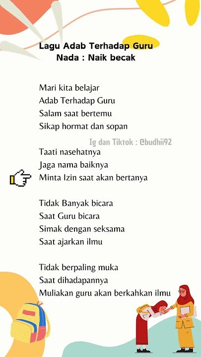 Lagu Adab Terhadap Guru Nada Naik Becak