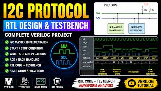 I2C Protocol RTL Design and Testbench in Verilog | Complete I2C Master Implementation & Simulation