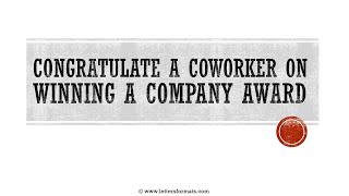 How to Congratulate a Coworker on Winning a Company Award