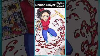 Nailed or Failed? Draw Myself in Demon Slayer Art Style #meiyu #artchallenge #artshorts