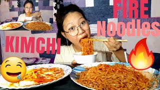 FIRE NOODLES With KIMCHI | MUKBANG EATING SHOW | -- Jasmine Cinzah