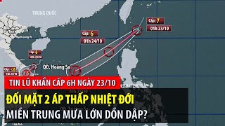 Emergency flood news at 6am on October 23: Facing 2 tropical depressions, heavy rains in the Cent...