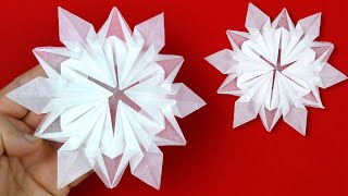 Paper snowflakes origami. How to make snowflakes out of paper for Christmas decor