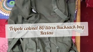 Tripole colonel 80litres Rucksack bag Review #backpack #ബാക്പാക്ക് #reviewmalayalam #armygreen Resimi