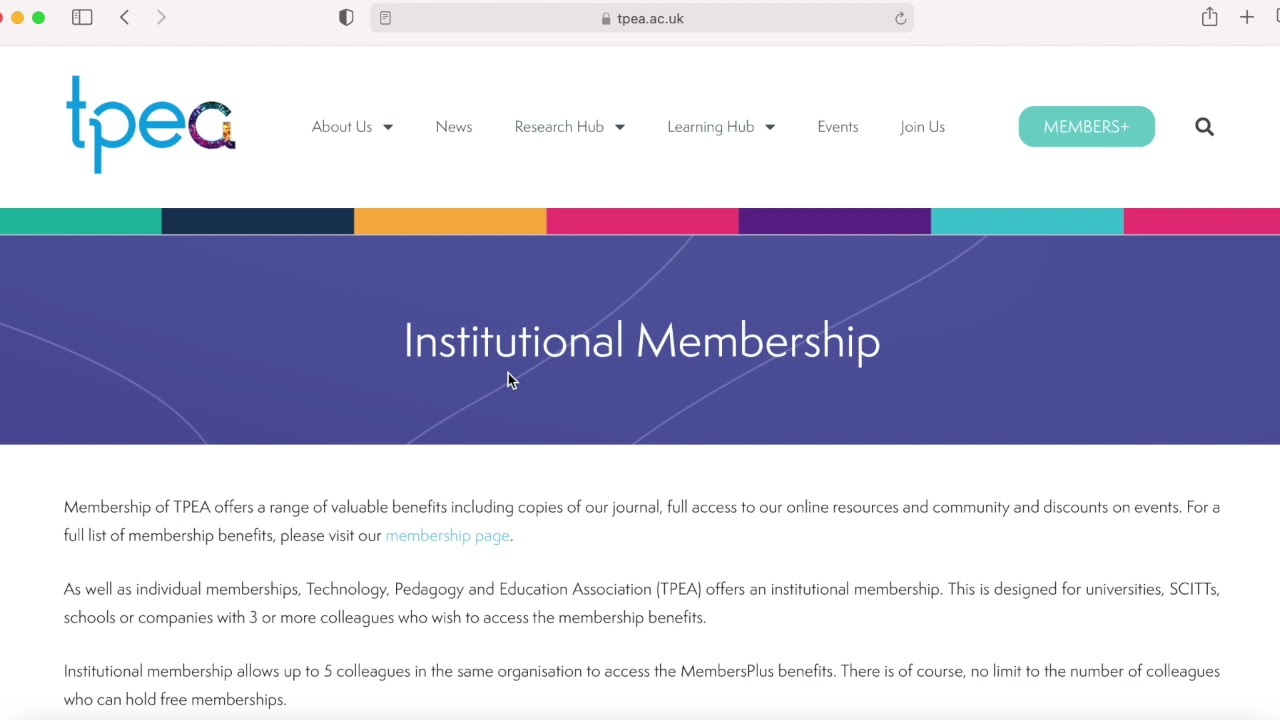 Institutional Membership of the TPEA