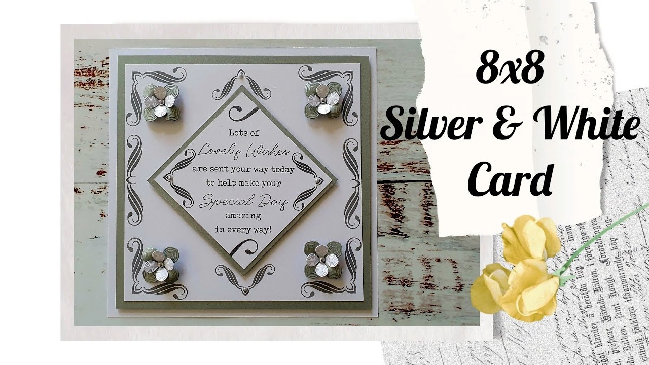 8x8 Card in Silver & White • Frame Maker Stamps