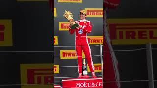 Charles Leclerc & Lewis Hamilton chilling together after win in Silverstone