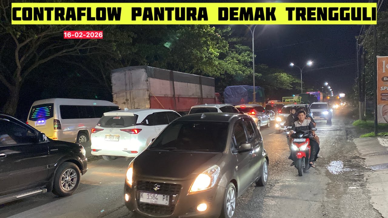 JALUR PANTURA DEMAK TRENGGULI DI LAKUKAN CONTRAFLOW UNTUK MENGURANGI KEMACETAN