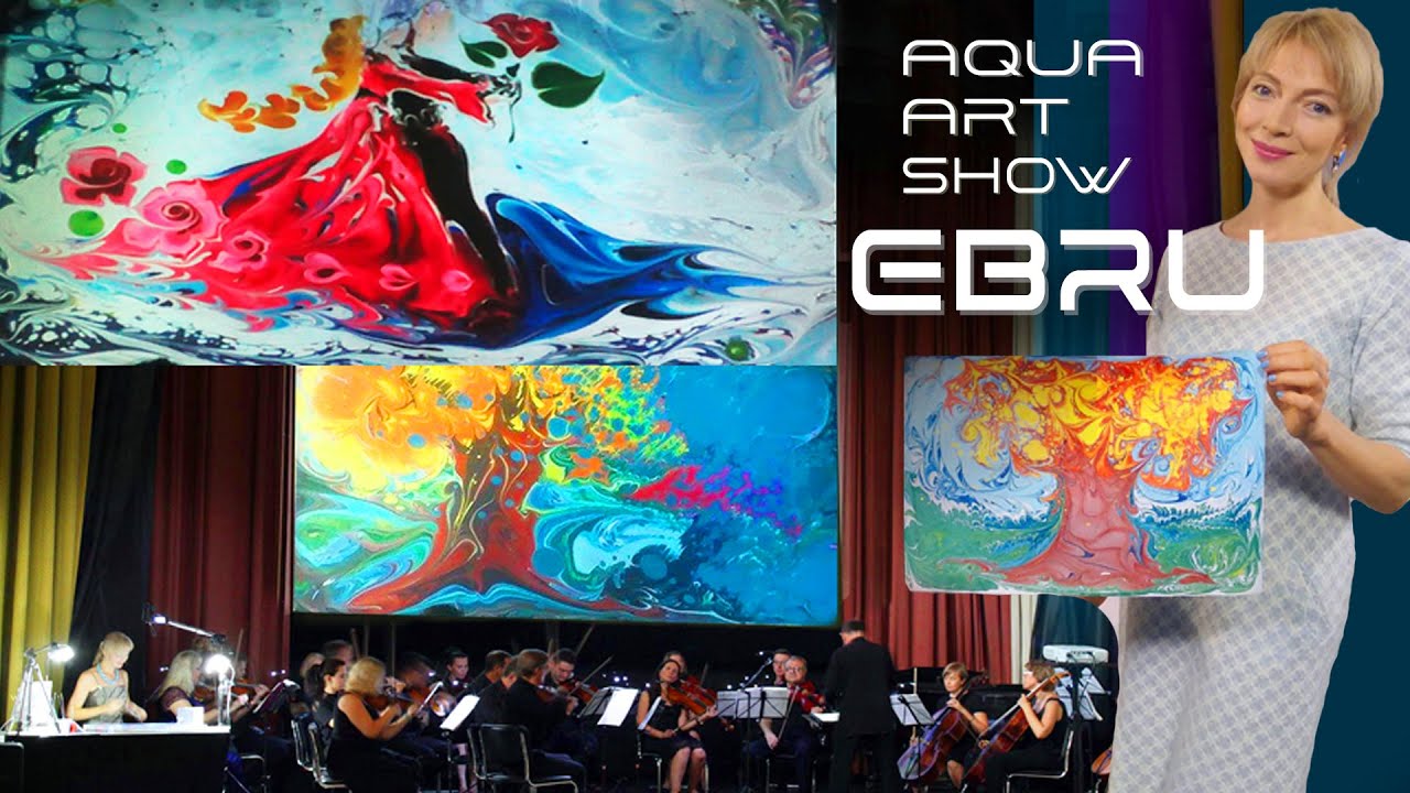 Ebru Show Artist. Water Animation Show. Aqua Art Show. Painting on ...