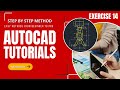 | Exercise 14 | AutoCAD For Beginners | Drawings with Solutions | Step by Step | Learn AutoCAD |