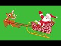 Green Screen Of Santa Riding Reindeer