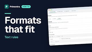 Text format rules — patterns, length, allowed values in Primentra
