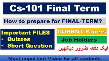 Cs101 Final Term Preparation 2022| Most Important FILES &Tips 😍For JOB HOLDERS, Current papers