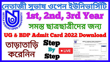 UG & BDP Online Admit Card Download Full Process Step By Step NSOU