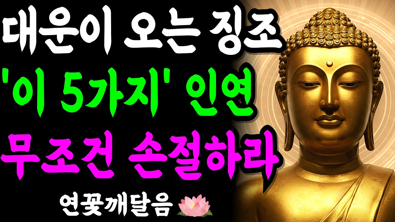 인생 대운 터지기 직전, 반드시 손절해야 할 5가지 인연 | 부처님 말씀 | 석가모니 | 불교명언 | 불교오디오북
