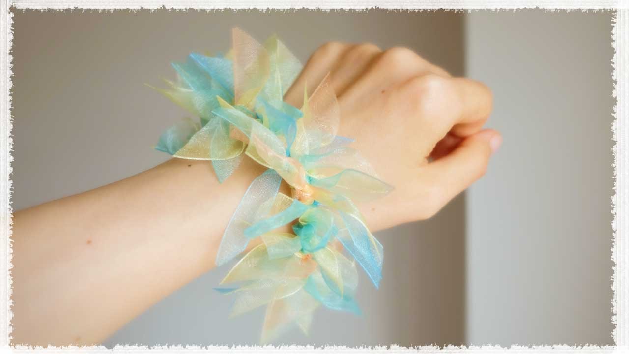 リボンを切って結ぶ簡単シュシュの作り方 Diy Scrunchie Tutorial Youtube