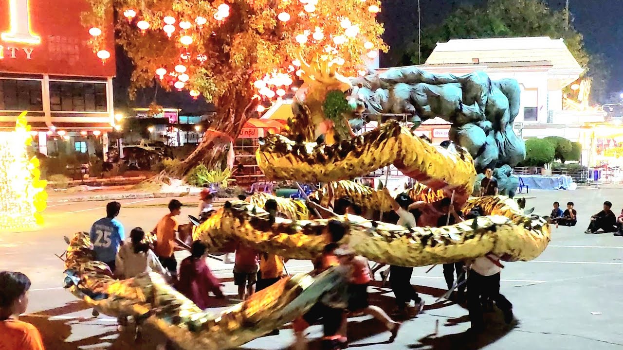 คณะมังกรทองศาลเจ้าปู่ย่า จ.อุดรธานี 本頭公媽บรรยากาศการซ้อมเตรียมงานตรุษจีน ประจำปี2567