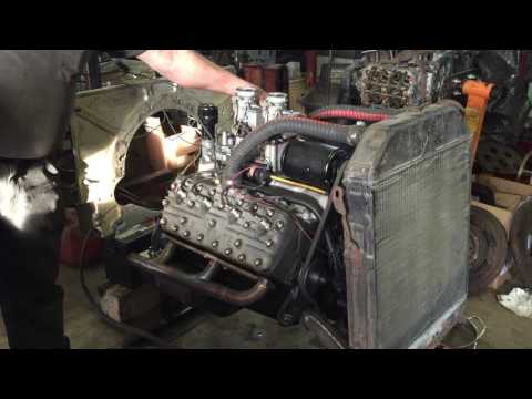 Hot Rodded Flathead V8 Engine Test Run- Pagoda City Coupe