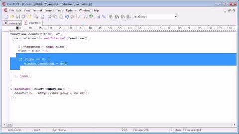 jQuery Tutorial - 174 - Countdown to redirect