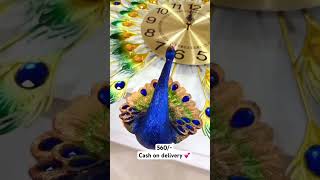 Viral metal peacock wall clock from meesho | meesho finds | shorts #meesho #amazon #flipkart #shorts
