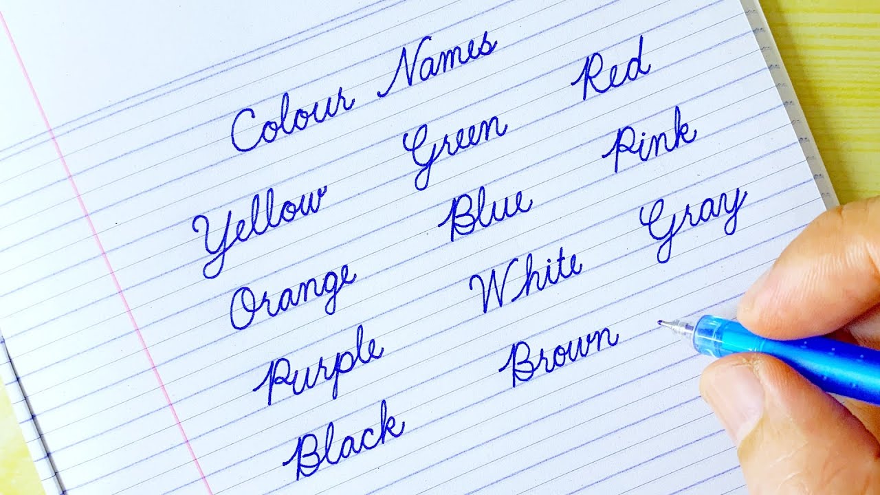 How To Write Colours Name Colors English Cursive Writing Practice how-to-write-colours-name-colors-english-cursive-writing-practice