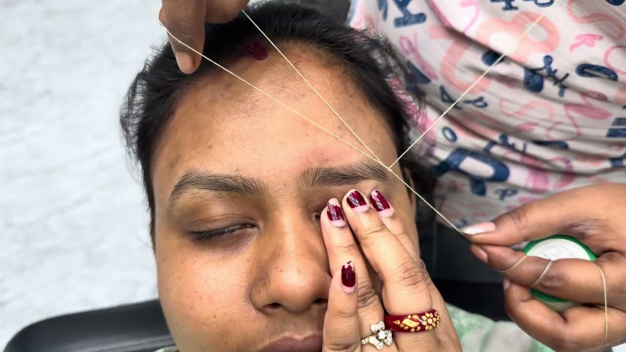 Eyebrow Threading For Girl | Perfect Eyebrow Shape By Lady Barber ✨