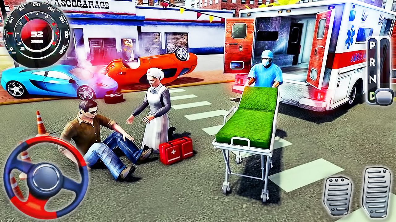 911 Rescue Ambulance Driving Simulator - City Emergency Van Driver - Android GamePlay