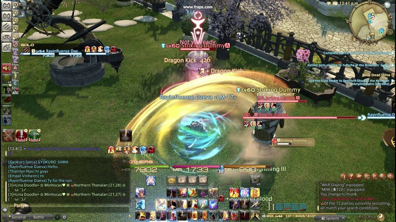 FFXIV - Testing Monk opener