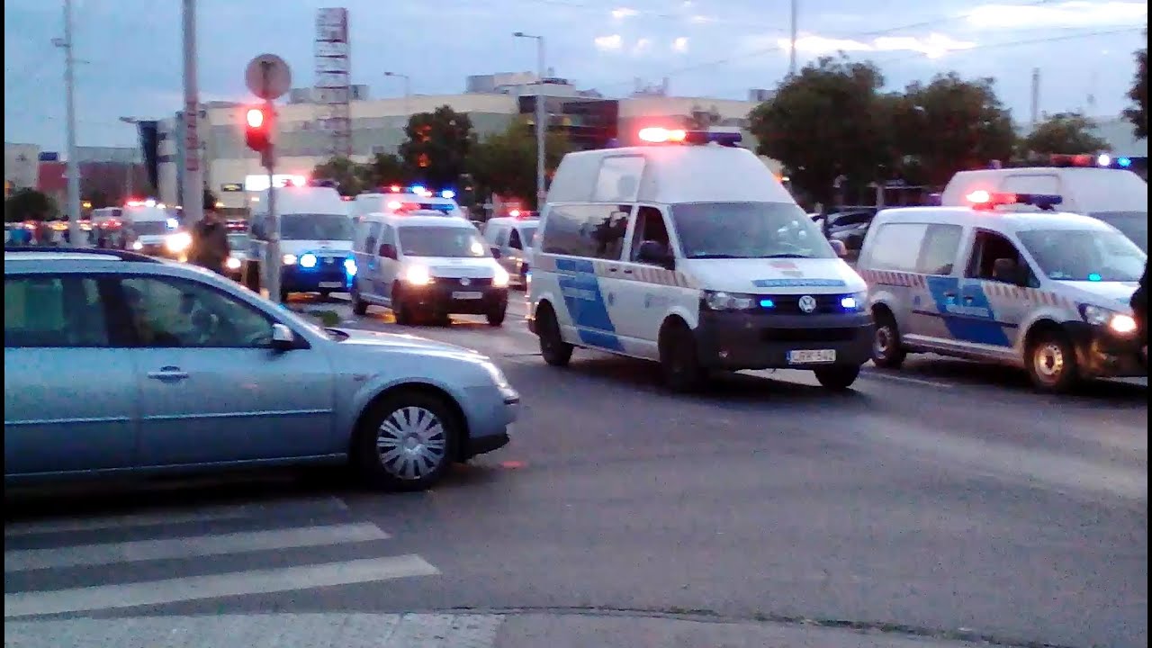 Massive police escort YouTube