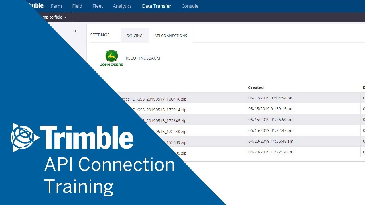 How to Use API Connections | Online Training | Trimble Ag Software ...
