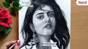 How to draw sanjana sanghi | how to draw realistic hair | easy way to draw realistic hair | part 3