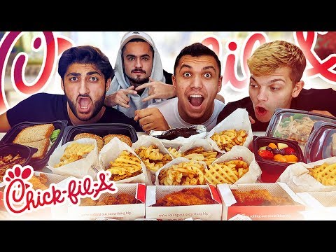 ENTIRE CHICK-FIL-A MENU IN 10 MINUTES CHALLENGE