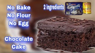 No Bake Oreo/Cream-O Cake with Chocolate Ganache Recipe//2 ingredients Chocolate Cake